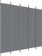 vidaXL - Kamerscherm - met - 5 - panelen - 250x220 - cm - stof - antracietkleurig
