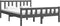 vidaXL - Bedframe - massief - hout - grijs - 135x190 - cm