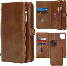 iMoshion Hoesje Geschikt voor iPhone 13 Hoesje Met Pasjeshouder - iMoshion 2-in-1 Wallet Bookcase - Bruin
