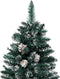 vidaXL - Kerstboom - met - echt - hout - en - sneeuw - smal - 180 - cm - groen
