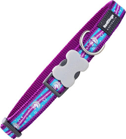 Dog collar Red Dingo Style Purple Unicorn (2,5 x 41-63 cm)