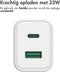 Accezz USB C / USB A Oplader Adapter - Snellader 33 Watt - Fast Charger Lader - Wit