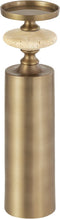 PTMD Nikolaos Brass Candleholder Travertine Round L