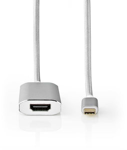 Nedis CCTB64680AL20 - HDMI naar USB type-C Kabel - 200 cm - Zilver