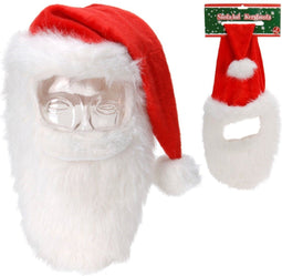 Witbaard Kerstmuts Met Baard Polyester Rood/wit One-size
