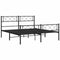 vidaXL - Bedframe - met - hoofd- - en - voeteneinde - metaal - zwart - 135x190 - cm