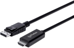 Manhattan 153201 - DisplayPort naar HDMI Kabel - 4K@60Hz 1.8m Zwart