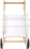 Small foot Poppenwagen zwaan - Houten speelgoed - Omkeerbaar beddengoed - Wit / Roze