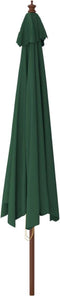 vidaXL - Parasol - met - houten - paal - 400x273 - cm - groen