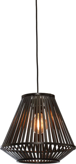 GOOD&MOJO Hanglamp Merapi - Bamboe Zwart - 30x30x30cm - Modern - Hanglampen Eetkamer, Slaapkamer, Woonkamer