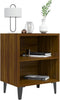 vidaXL - Nachtkastje - met - metalen - poten - 40x30x50 - cm - bruin - eikenkleur