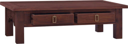 vidaXL - Salontafel - 100x50x30 - cm - massief - mahoniehout - klassiek - bruin