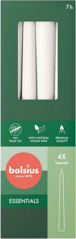 Bolsius - Gotische kaarsen - 245/24 - 4 stuks per verpakking - Cloudy White