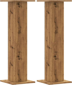vidaXL - Speakerstandaards - 2 - st - 30x30x95 - cm - hout - artisanaal - eikenkleurig