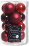 Kerstbal glas d3.50 cm kerstrood 16st kerst