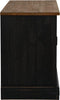 vidaXL - Tv-meubel - HALDEN - met - schuifdeur - zwart - 110x40x60 - cm - massief - hout