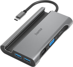 Hama 00200102 - USB-C-hub met 7 aansluitingen - 4K HDMI - Grijs