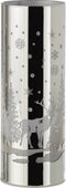 J-Line decoratie Cilinder Winter - glas - zilver - large - LED lichtjes
