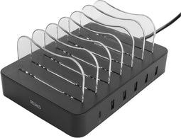 Deltaco DPS-0200 - USB-laadstation 6x USB-A 1x USB-C PD 18 W - Zwart