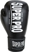 Super Pro Combat Gear Champ - Kickbokshandschoenen - PU met klittenbandsluiting - Zwart/Wit 14oz