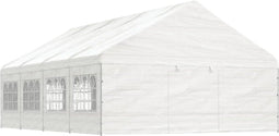 vidaXL - Prieel - met - dak - 8,92x5,88x3,75 - m - polyetheen - wit