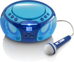 Lenco SCD-650 - Draagbare Karaokeradio/CD-speler - FM Radio USB - Blauw