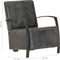 vidaXL Fauteuil echt leer verweerd grijs