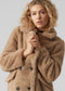 VERO MODA VMSUIELLY - Dames Jas - Faux Fur met kraag en zakken - Kleur Boos