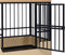 Designed by Lotte Quirine - Hondenbench - Verhoogde instap - Zwart - XL - 112x73x85 cm