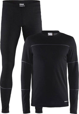 Craft Baselayer Set - Thermoset Heren - Vochtafvoerend - Black/Granite - Maat L