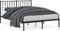 vidaXL - Bedframe - met - hoofdbord - metaal - zwart - 140x190 - cm