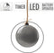 LED Kerstbal Ø18 cm Grijs Metaal met Warm Witte LED's
