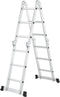 Hosel Multifunctionele vouwladder 4 in 1 - 3.6M - Aluminium - Zilver zwart