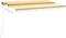 vidaXL - Luifel - handmatig - uittrekbaar - met - LED - 450x350 - cm - geel - en - wit