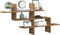 vidaXL - Wandschap - 124,5x18x60,5 - cm - bewerkt - hout - artisanaal - eikenkleurig