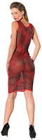 Printed Datex jurk met rood golvend dessin - XL