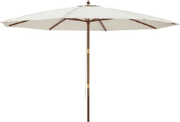 vidaXL - Parasol - met - houten - paal - 400x273 - cm - zandkleurig