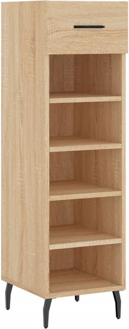 vidaXL - Schoenenkast - 30x35x105 - cm - bewerkt - hout - sonoma - eikenkleurig