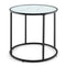 Coast Ronde Bijzettafel - Glazen Blad met Marmerlook - Metaalframe - 50 cm - Zwart