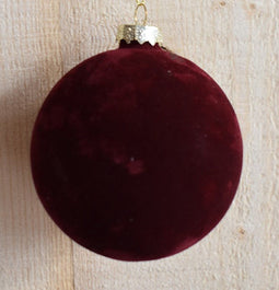 glass flock ball dark red