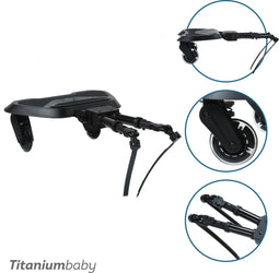 Titanium Baby Joy2Ride - Meerijdplankje - Antislip PU-wielen - Zwart