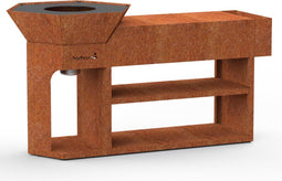 Barbecook Nestor Island - Houtskoolbarbecue - Cortenstaal 190x55x100cm