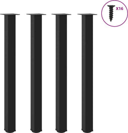 vidaXL - Salontafelpoten - 4 - st - 110-112 - cm - staal - zwart
