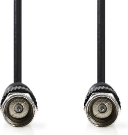 Nedis Satelliet- en Antennekabel - F-Male - Vernikkeld - 75 Ohm - Dubbel Afgeschermd - 1.50 m - Zwart