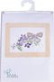 Thea Gouverneur - Borduurpakket met telpatroon - 438A - Voorgesorteerde DMC Garens - Vlinder Clematis - Aida - 29 cm x 18 cm - DIY Kit