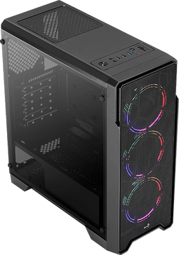Aerocool Ore Saturn - Midi Tower - Gehard glas - Zwart