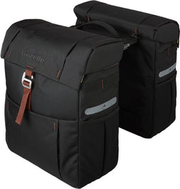 Dubbele fietstas Gazelle met MIK adapter 37 liter 31 x 40 x 15 (2x) - zwart/bruin