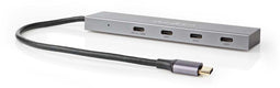 Nedis UHUBU3470AT - USB-C Hub - 4x USB 3.2 Gen 2 10 Gbps met Power Delivery - Grijs