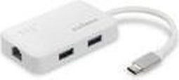 Edimax EU-4308 - USB 3.0 Hub en Ethernet Adapter - 3x USB 3.0 en Gigabit Ethernet - Wit
