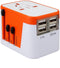Lionheart - Universele Wereldstekker - 4 USB poorten - Oranje